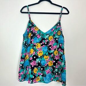 Asos Tank Top Size 10 L or XL Womens Y2K Floral Spaghetti Strap Lined EUC